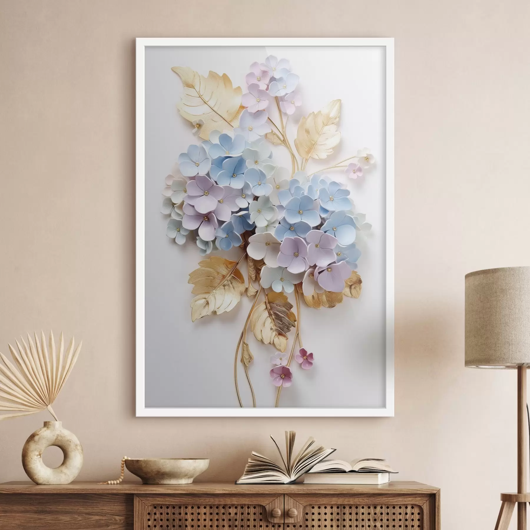 murales de pared Ramas tiernas de hortensia f43122