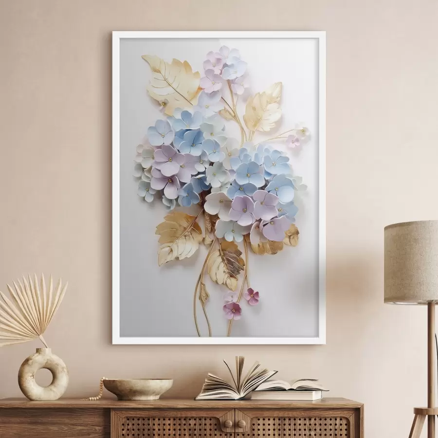 murales de pared Ramas tiernas de hortensia f43122