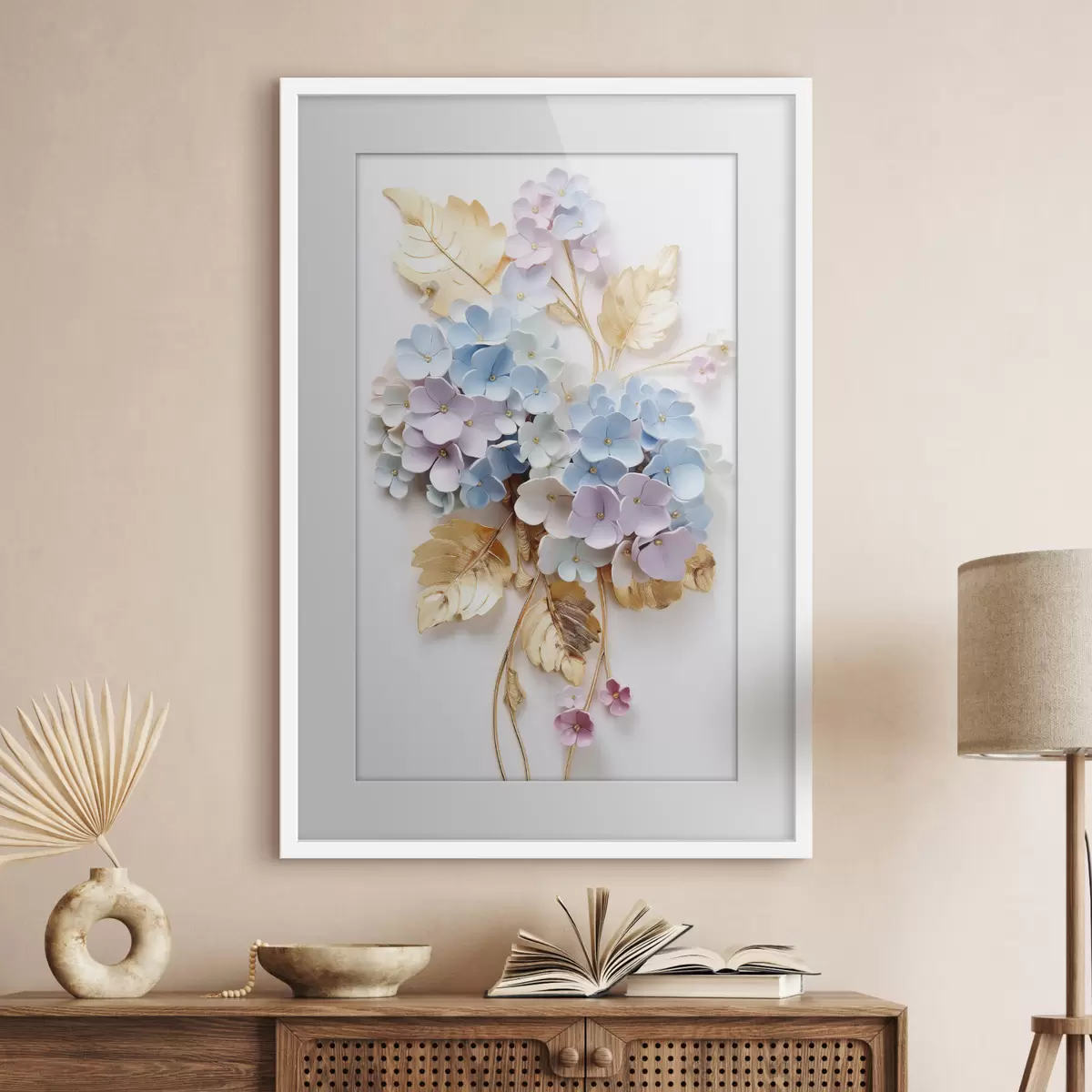 Poster Ramas tiernas de hortensia f43122
