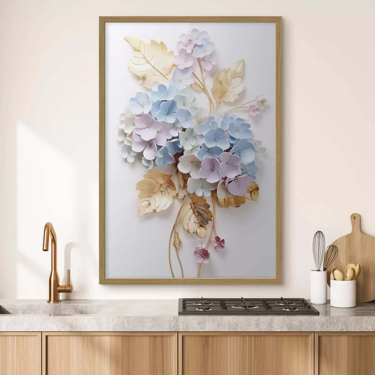 Poster Ramas tiernas de hortensia f43122
