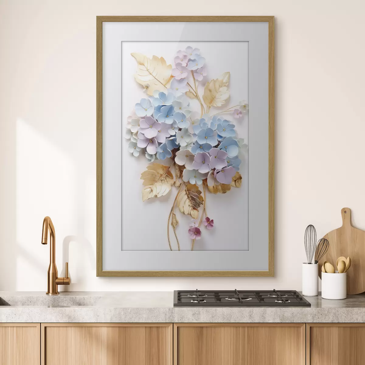 Poster Ramas tiernas de hortensia f43122