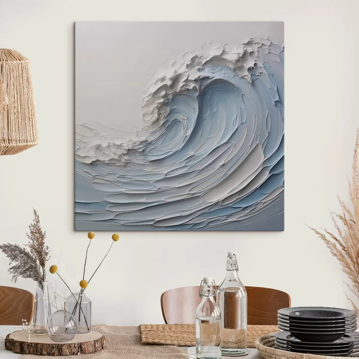 murales de pared Pinceladas abstractas de imitación de olas s43194