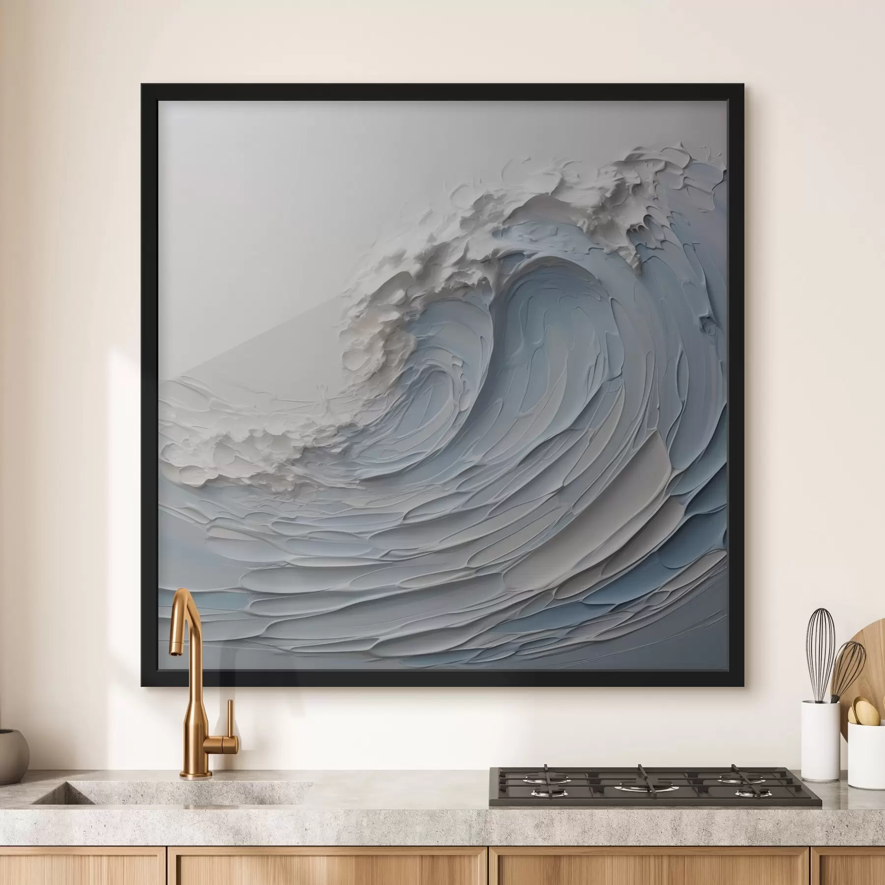 murales de pared Pinceladas abstractas de imitación de olas f43194