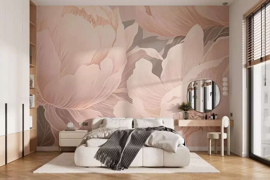 murales de pared Delicadas peonías w03273
