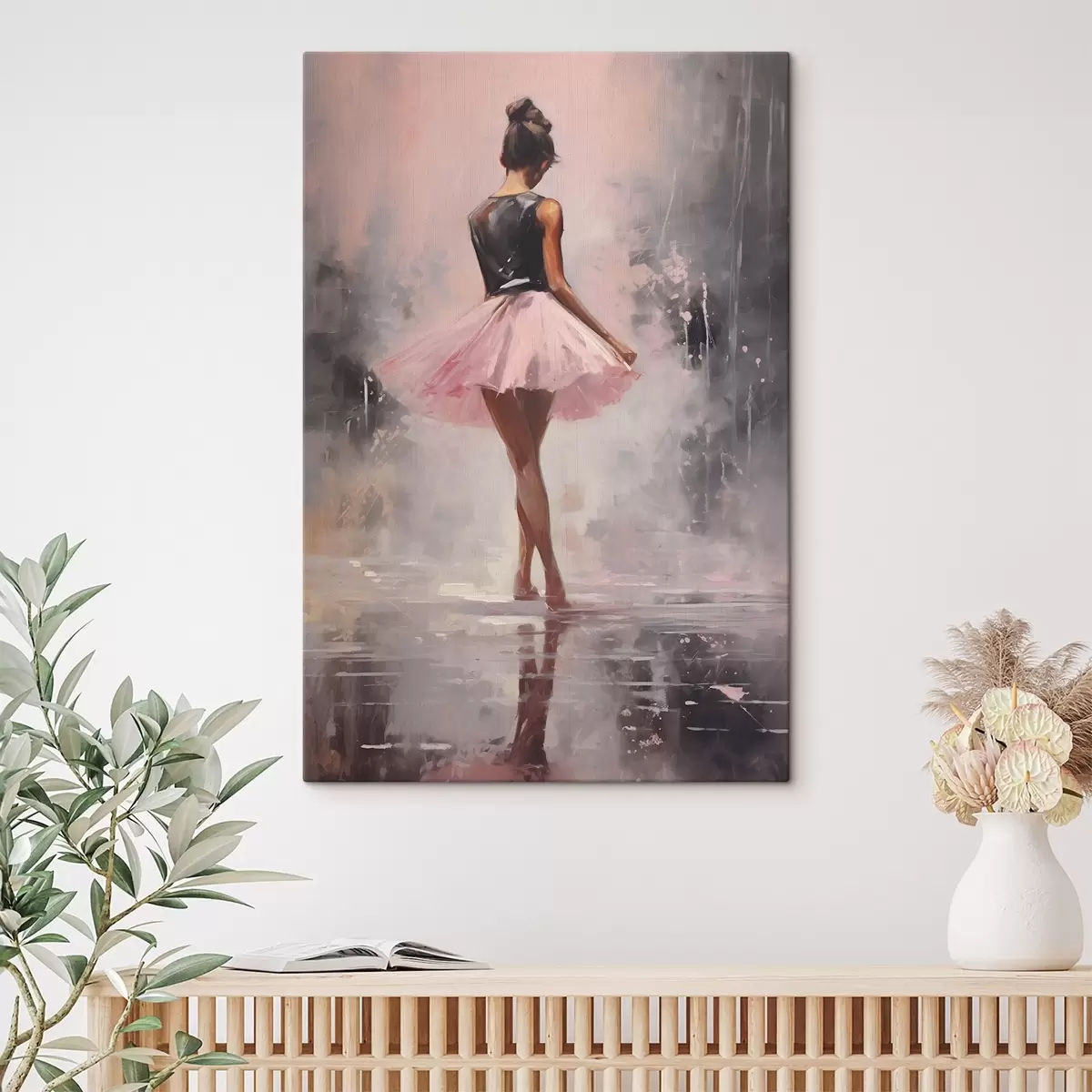 murales de pared Una chica con falda rosa s43204