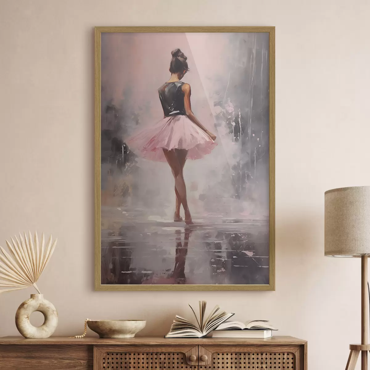 Poster Una chica con falda rosa f43204