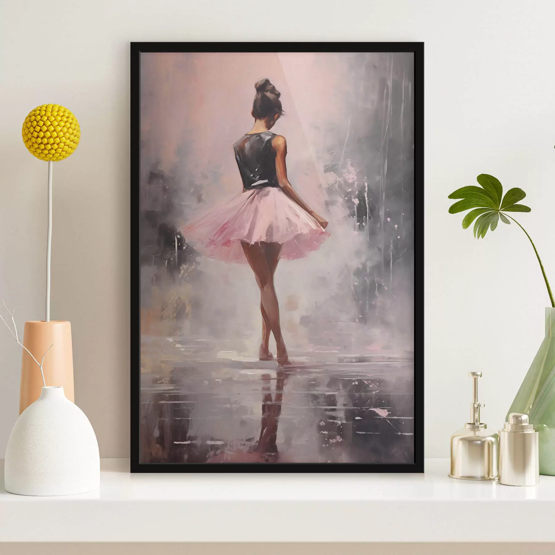 murales de pared Una chica con falda rosa f43204