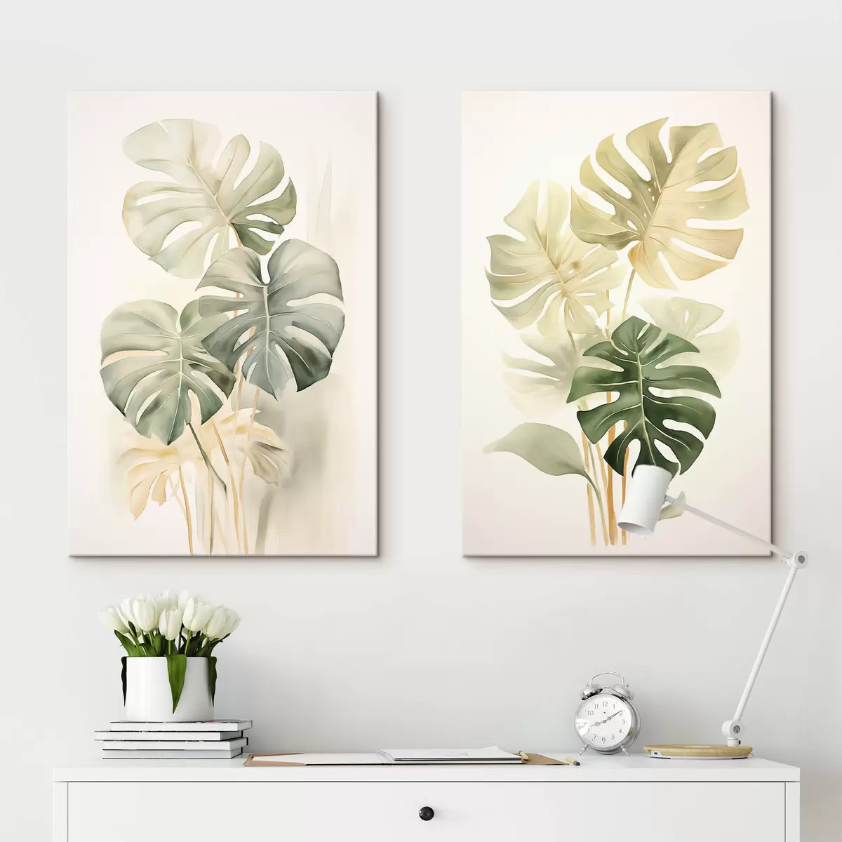murales de pared Hojas de Monstera, hojas tropicales m00429