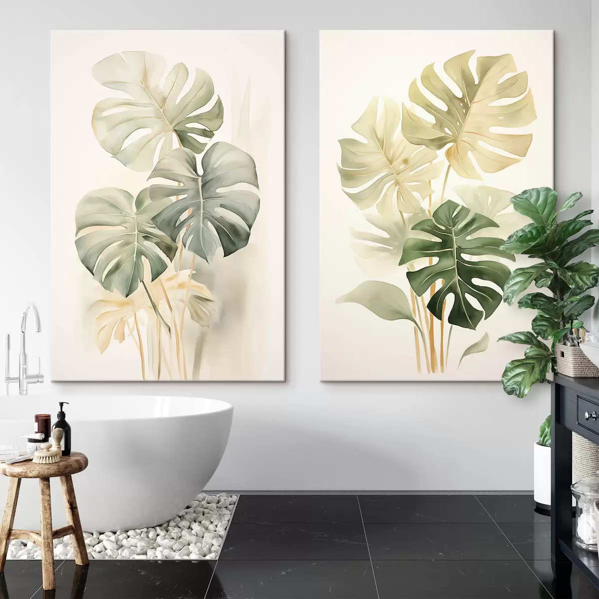 murales de pared Hojas de Monstera, hojas tropicales m00429