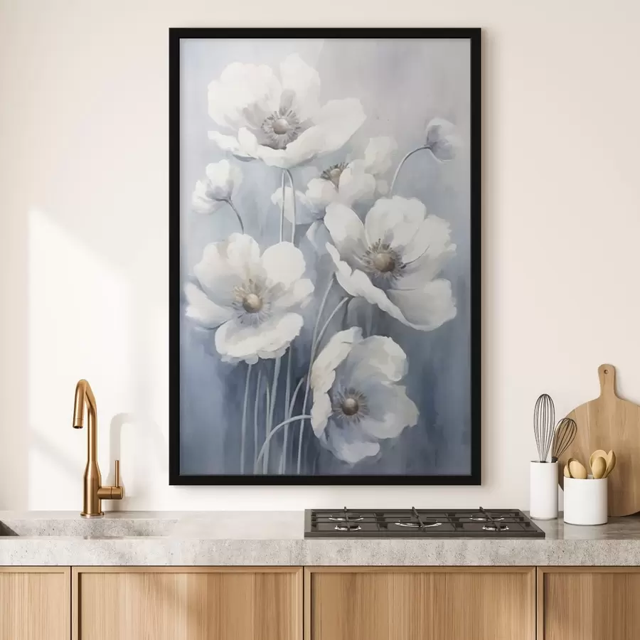 murales de pared Flores vintage blancas f43046