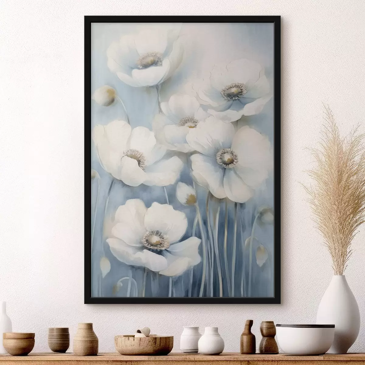Poster Flores vintage blancas f43047