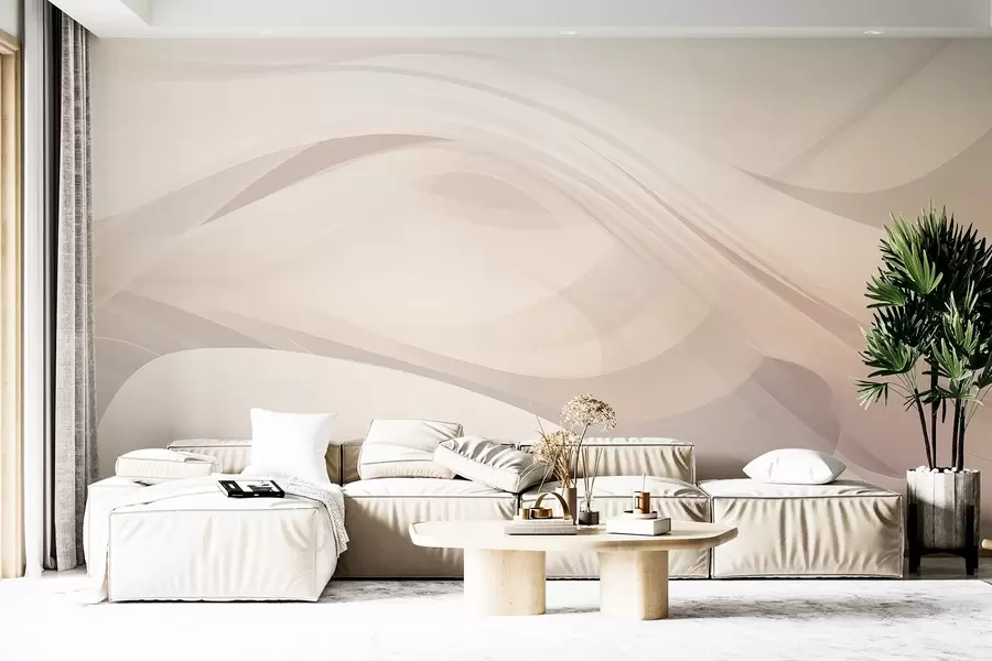 murales de pared Ondas abstractas en tonos claros w03236