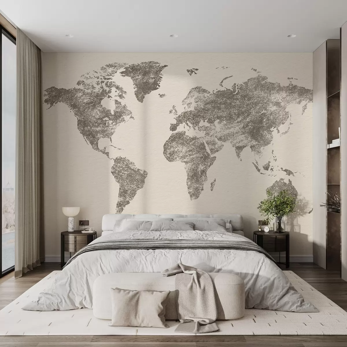 murales de pared Mapa de texturas del mundo w03312v2