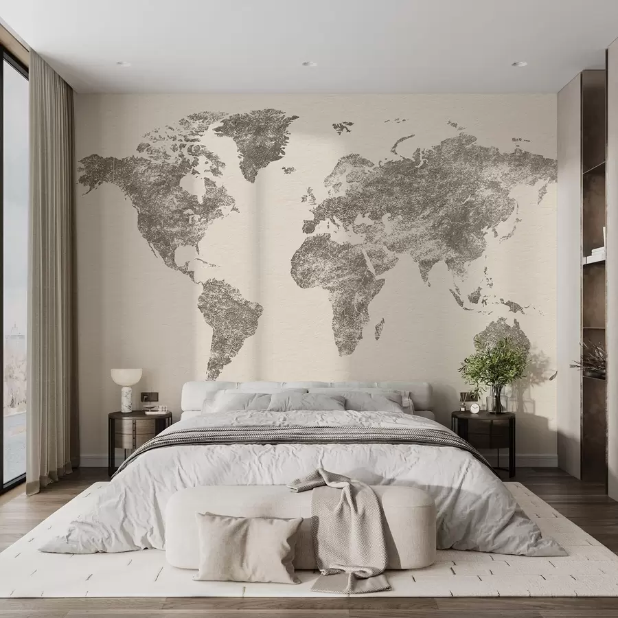 murales de pared Mapa de texturas del mundo w03312v2