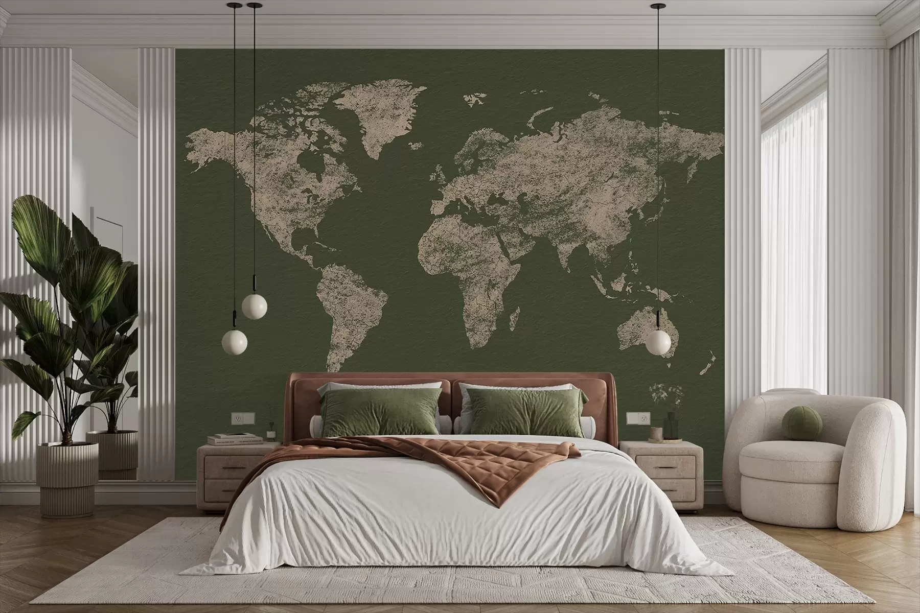 murales de pared Mapa de texturas del mundo w03312v4