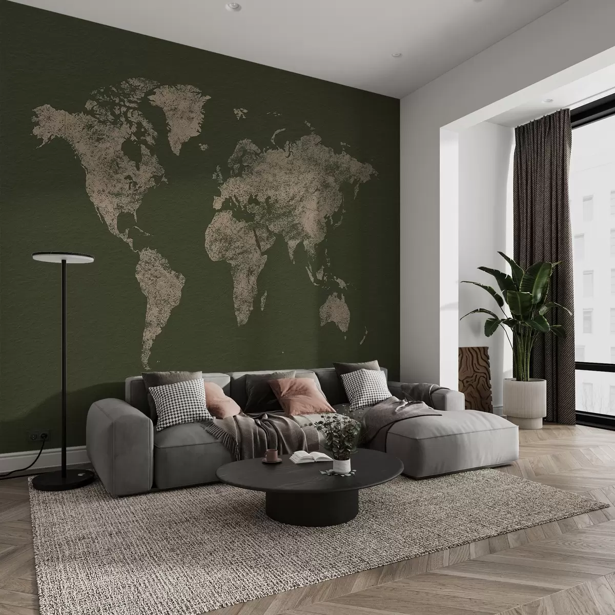 murales de pared Mapa de texturas del mundo w03312v4