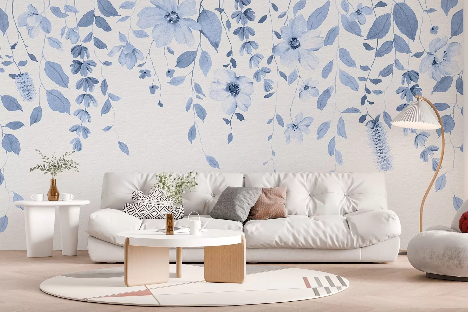 murales de pared Flores y hojas colgantes de acuarela w03315v3