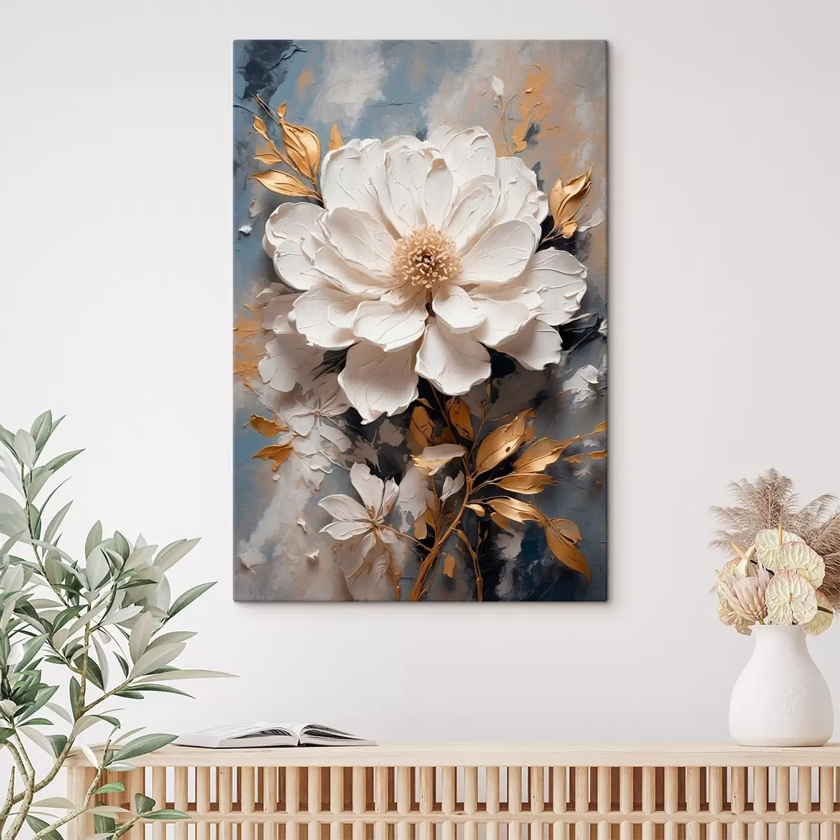 murales de pared flor blanca s43090