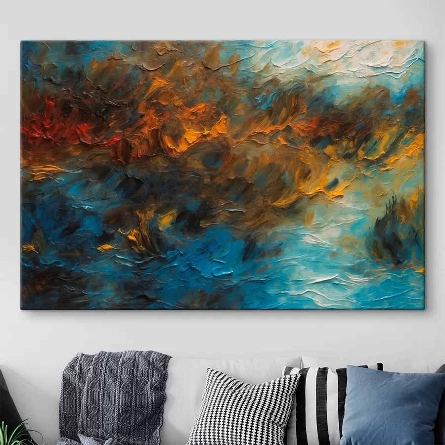 murales de pared Lago difuminado al óleo s43106