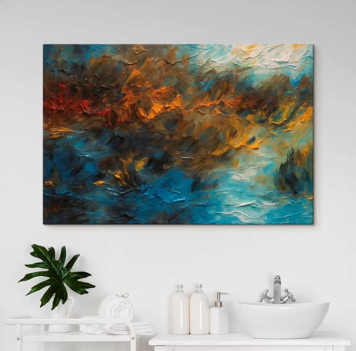 murales de pared Lago difuminado al óleo s43106