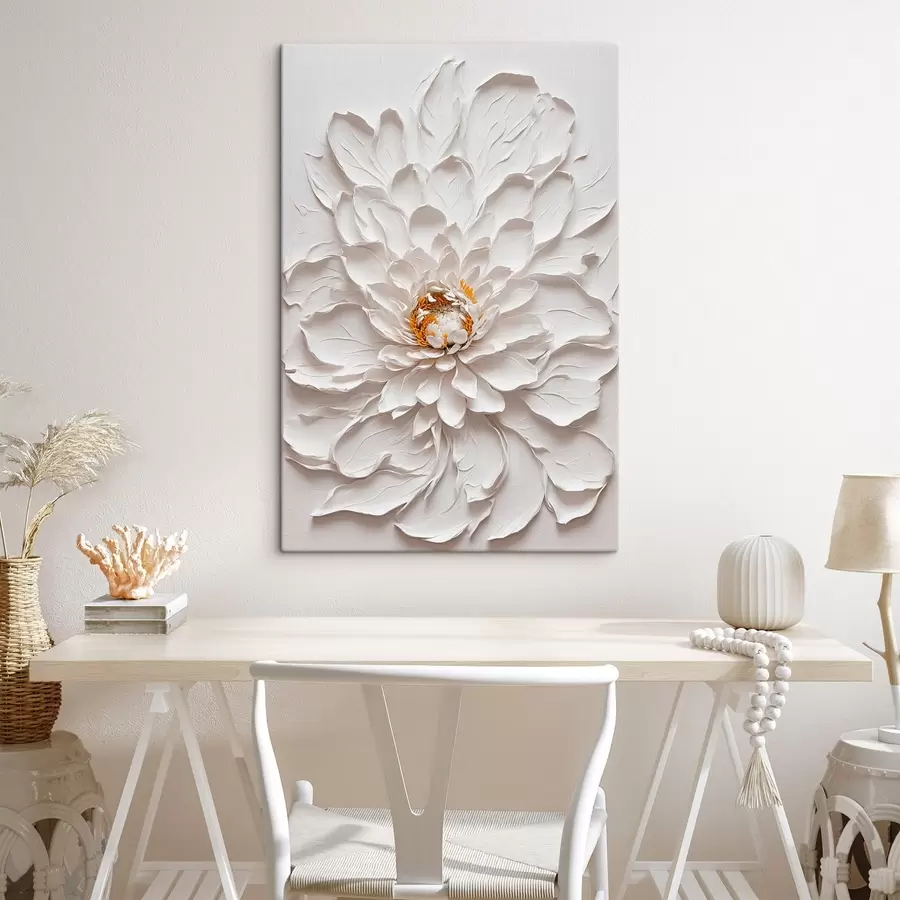 murales de pared Flor blanca sobre fondo claro s43114