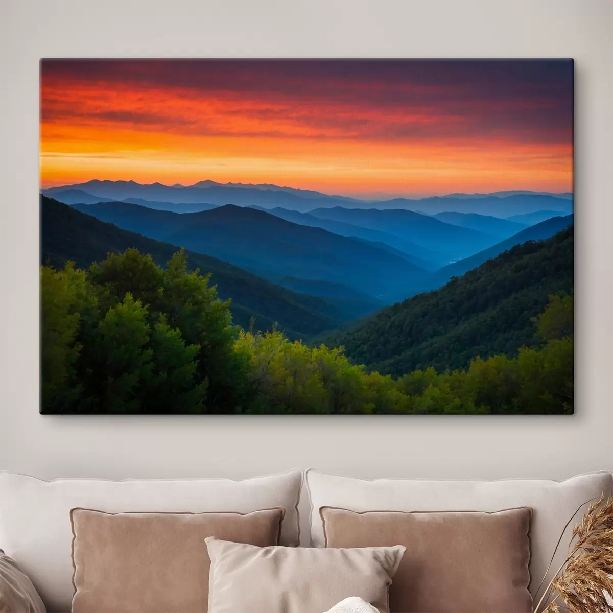 murales de pared Vista desde las montañas al amanecer s43119