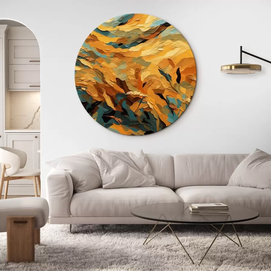 murales de pared Campo de trigo abstracto al óleo r43096