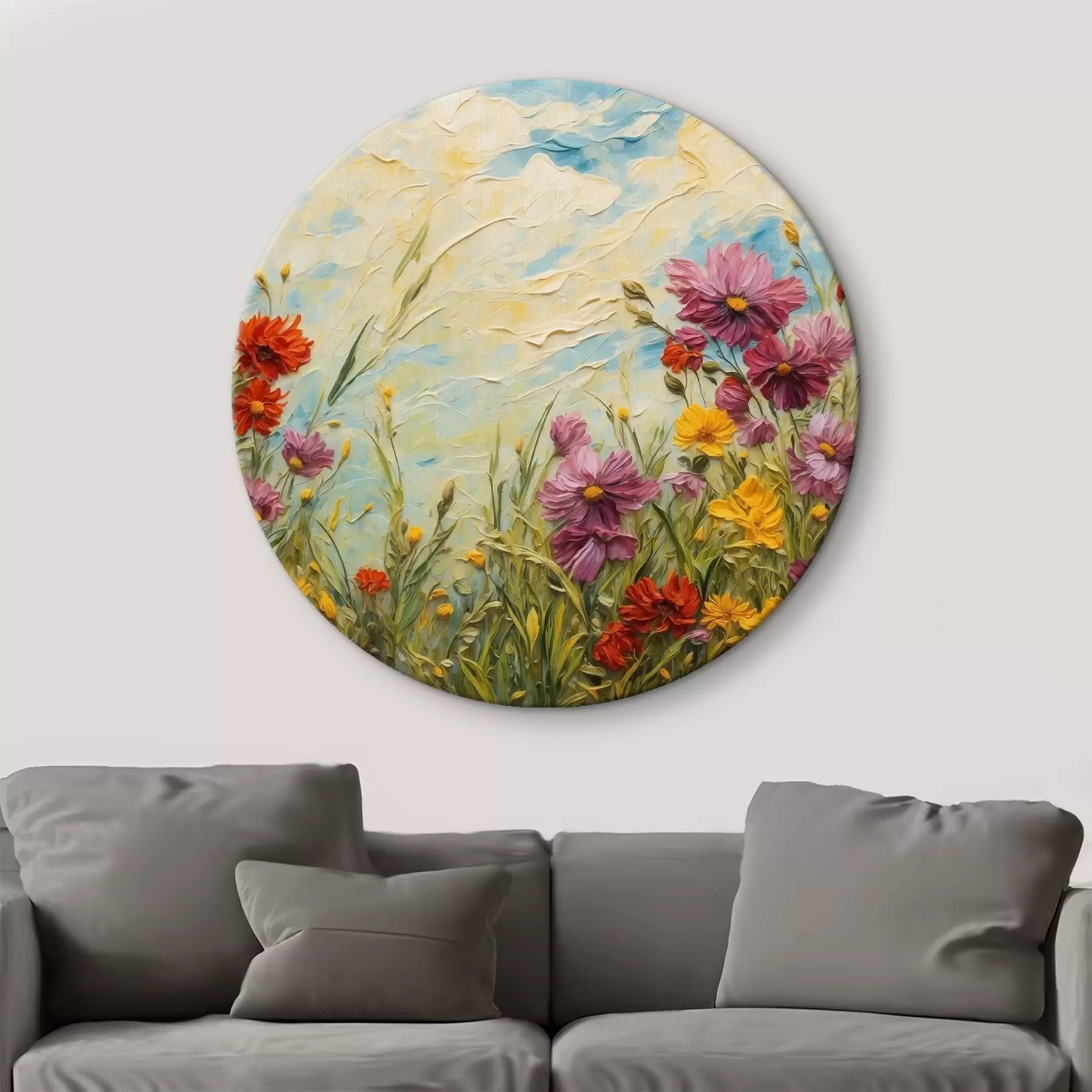 murales de pared Campo de flores al óleo r43102