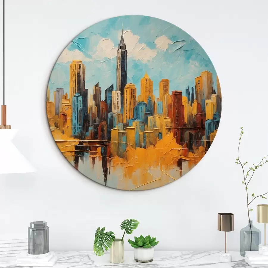 murales de pared Ciudad al óleo r43108