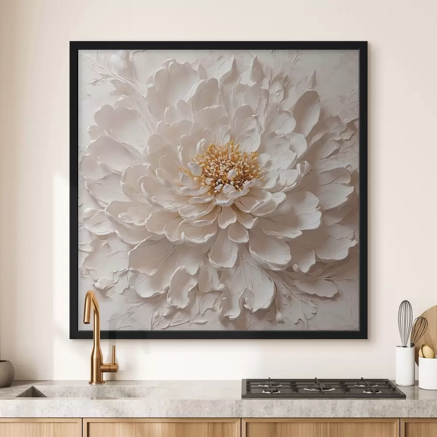 murales de pared Pintura al óleo estilo flor blanca f43087