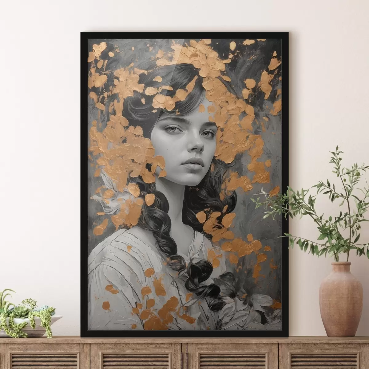 Poster Retrato de niña a lápiz f43098