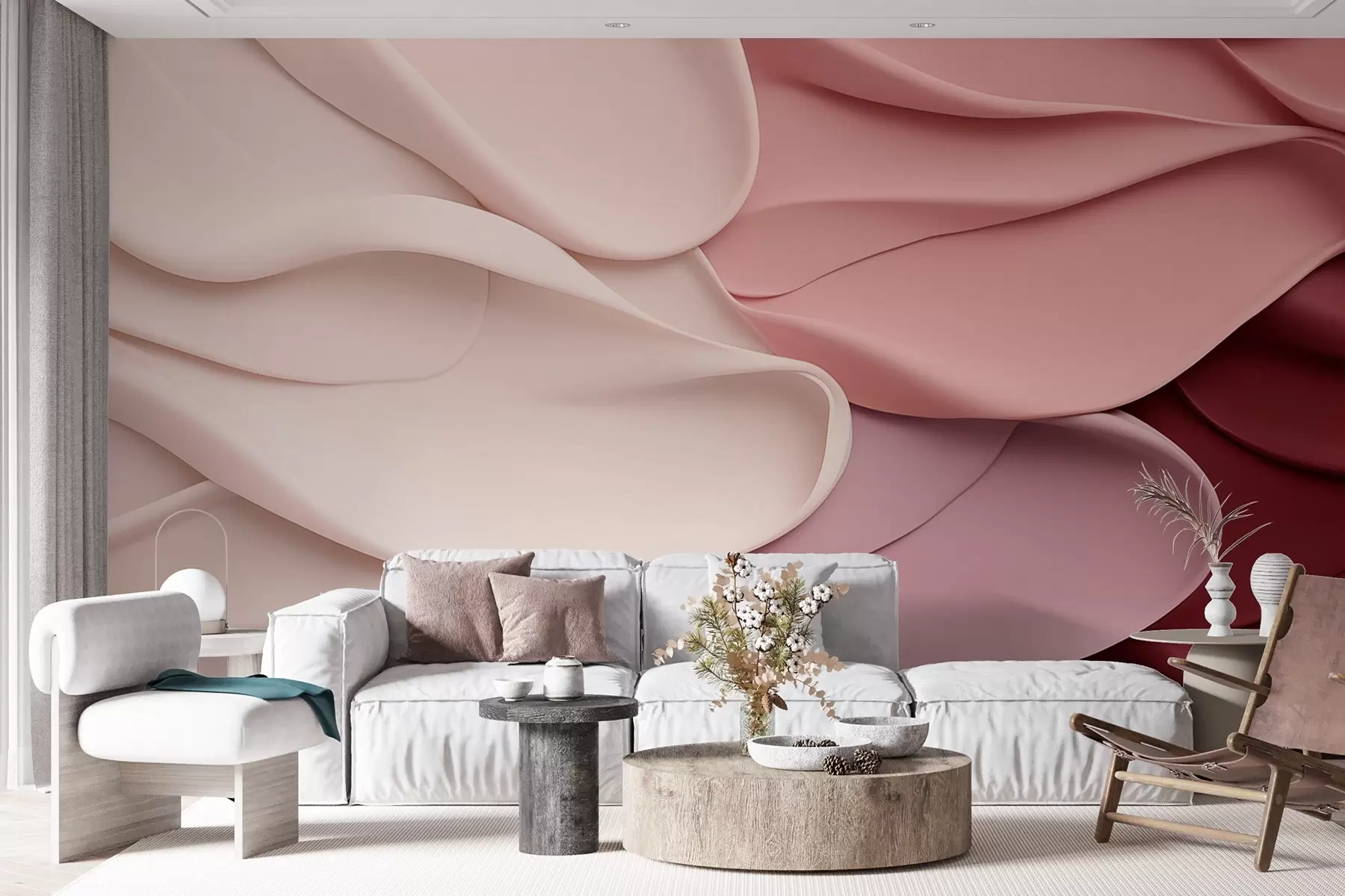 murales de pared Pétalos de flores voluminosos w08881