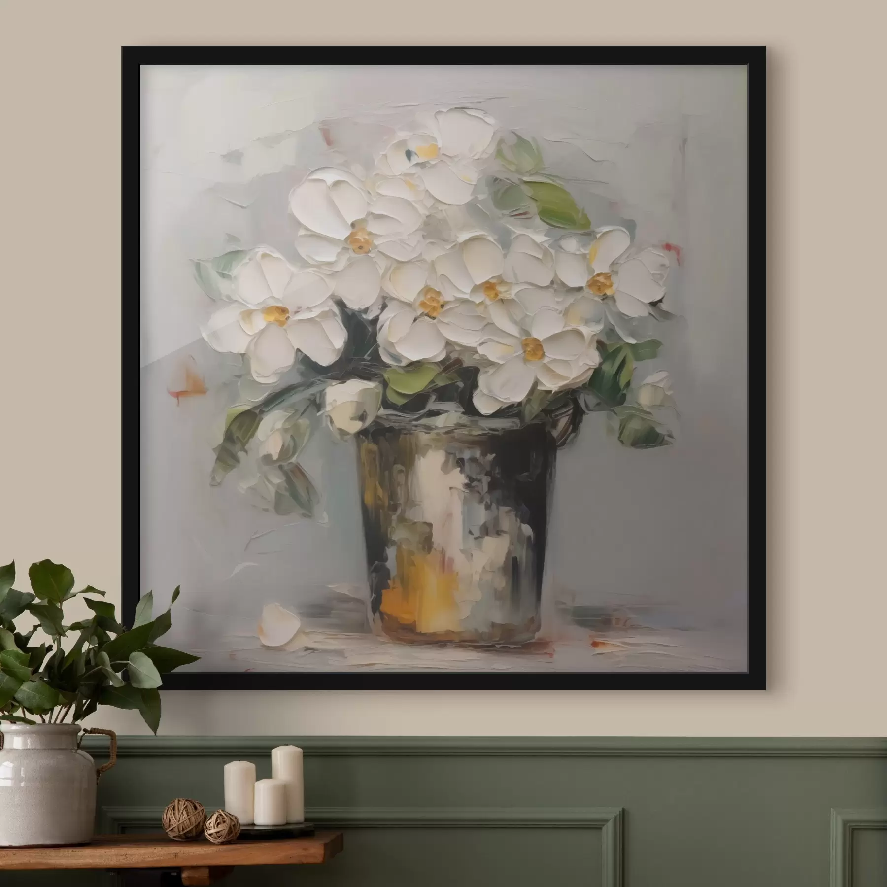 murales de pared Flores en un cubo imitación de pintura f43228