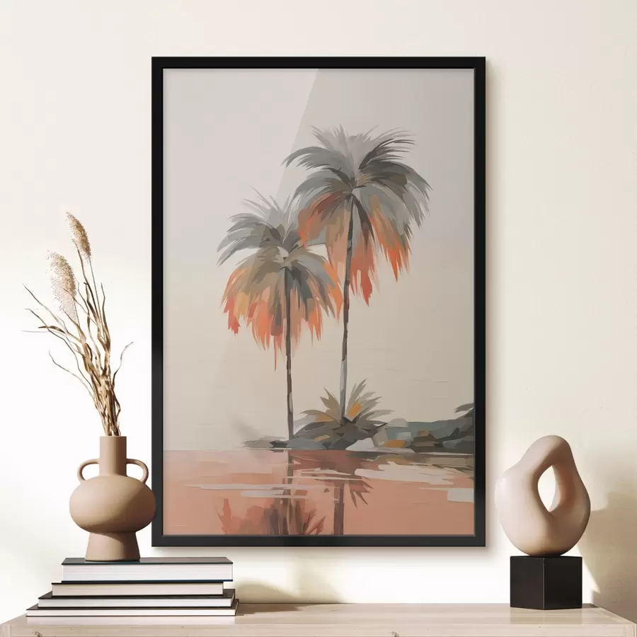 murales de pared Palmeras imitación pinceladas f43230