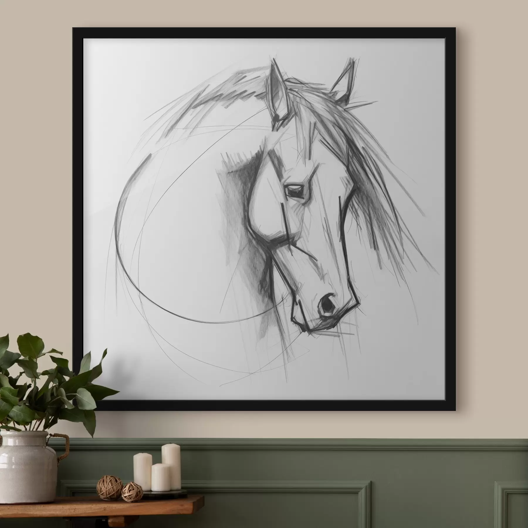 murales de pared Boceto de imitación de caballo f43231