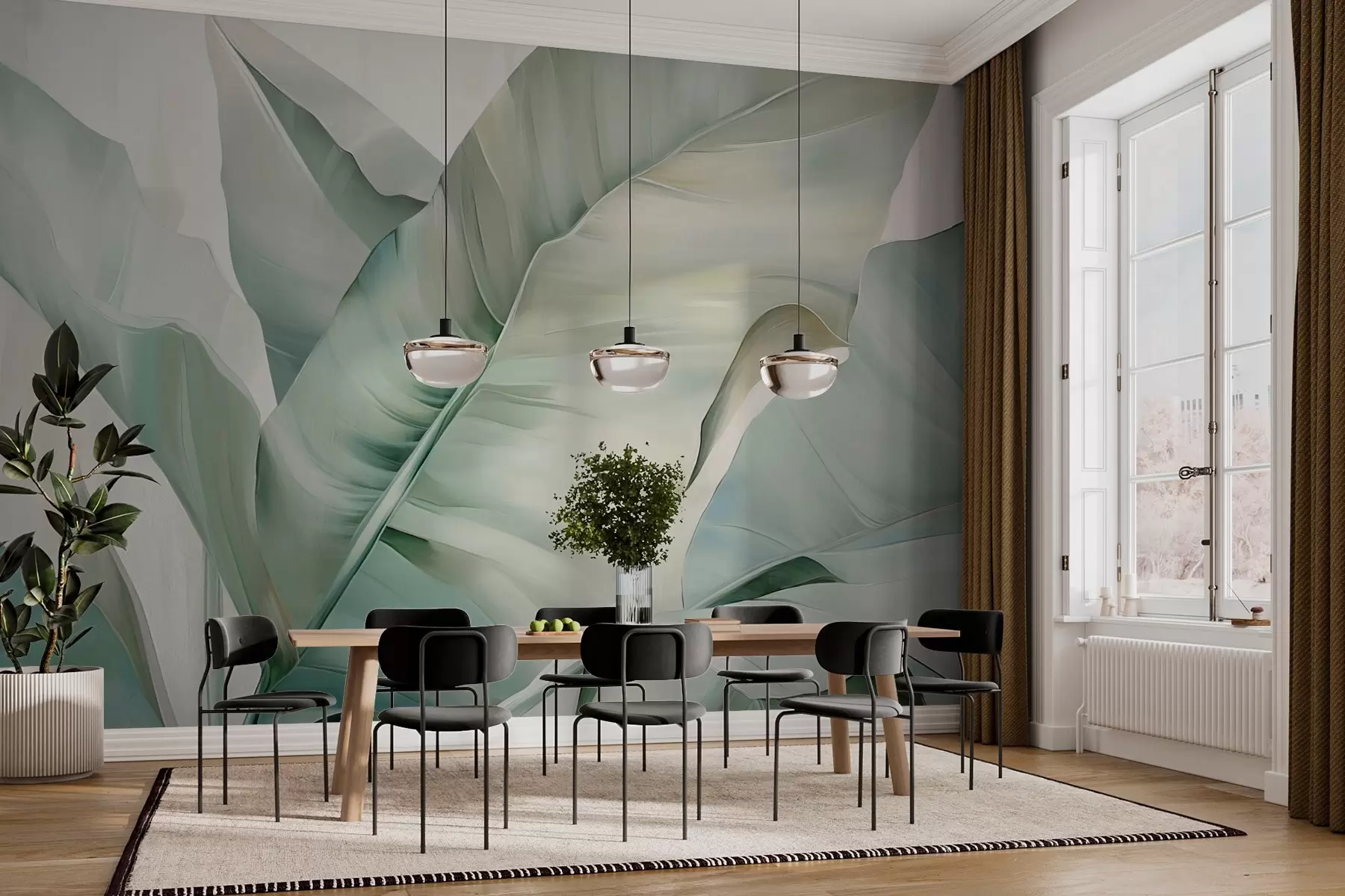 murales de pared Hojas abstractas w03354