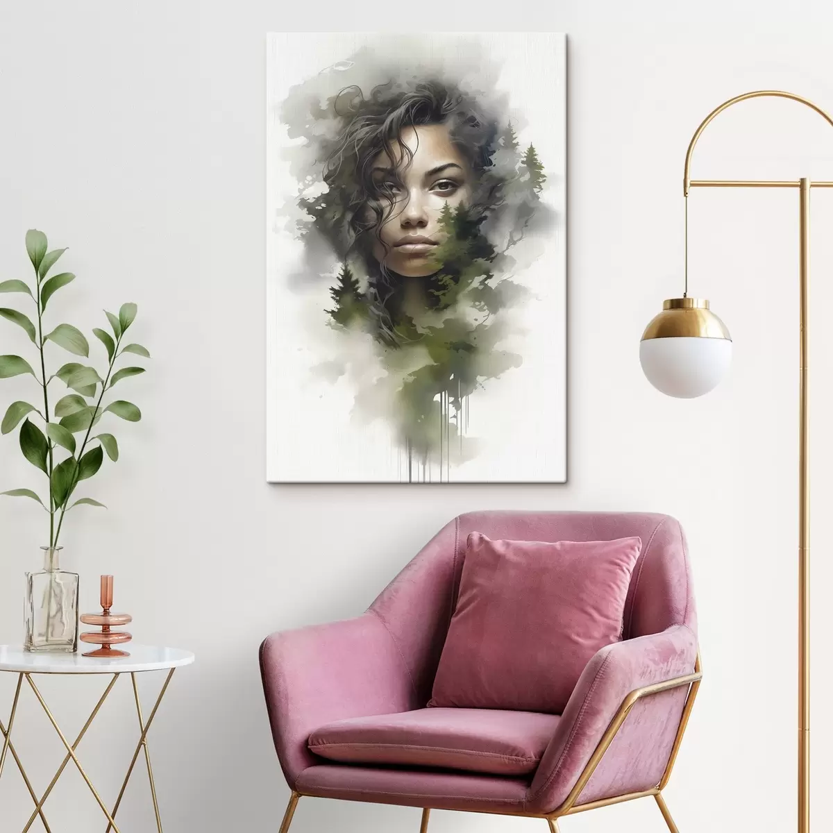 murales de pared Personas, imagen abstracta de un bosque s43259