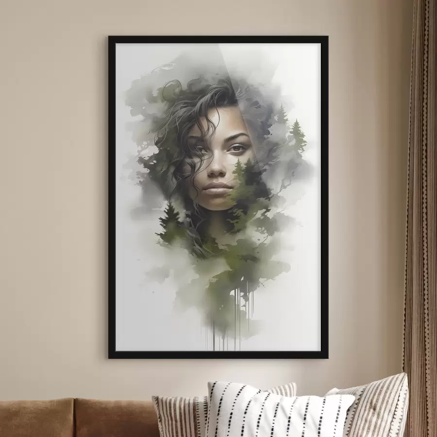 murales de pared Personas, imagen abstracta de un bosque f43259