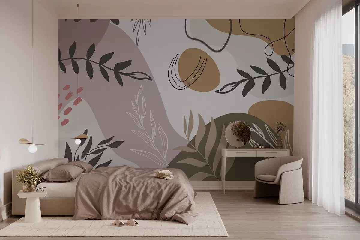 murales de pared Motivos vegetales abstractos w03262