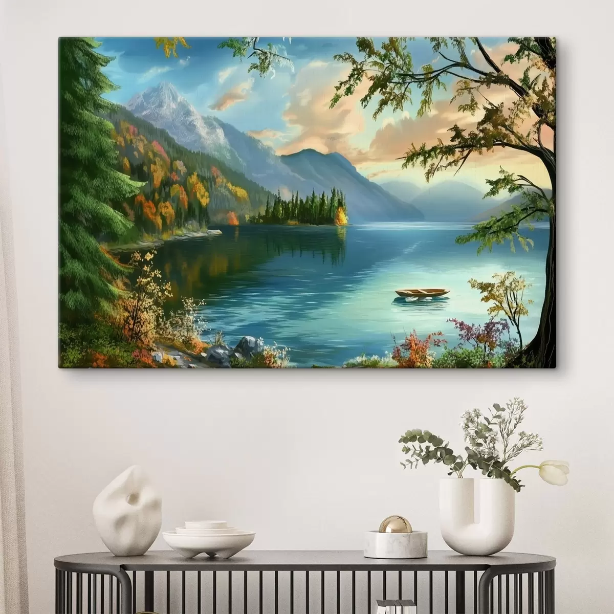 murales de pared Paisaje de un lago en las montañas s43286