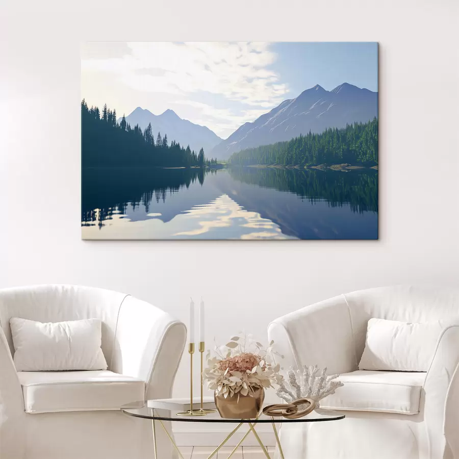 murales de pared Lago cerca de las montañas s43288