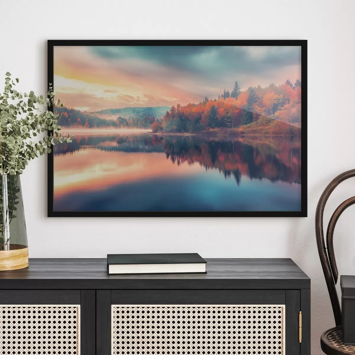 Poster Amanecer en el lago en otoño f43290