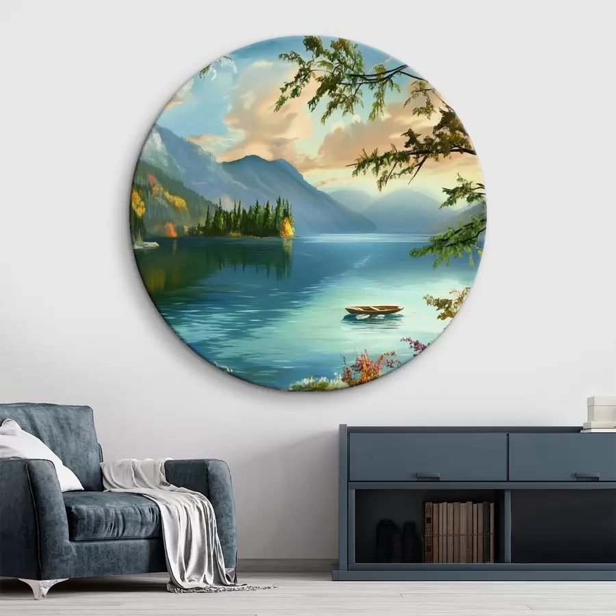 murales de pared Paisaje de un lago en las montañas r43286