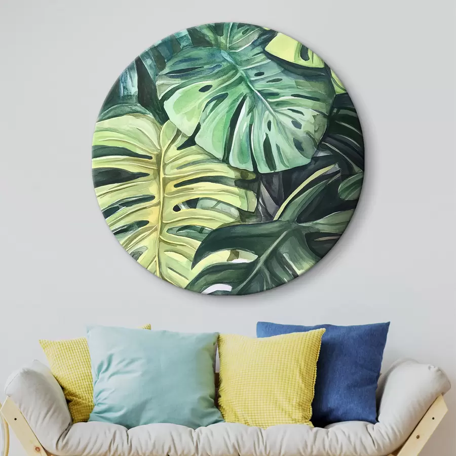 murales de pared Hojas tropicales sobre fondo blanco r43305