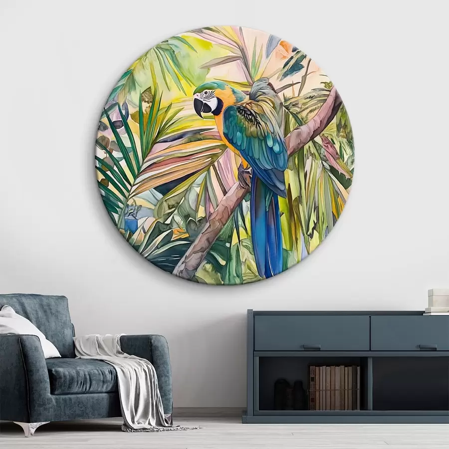 murales de pared Loro en un árbol r43306