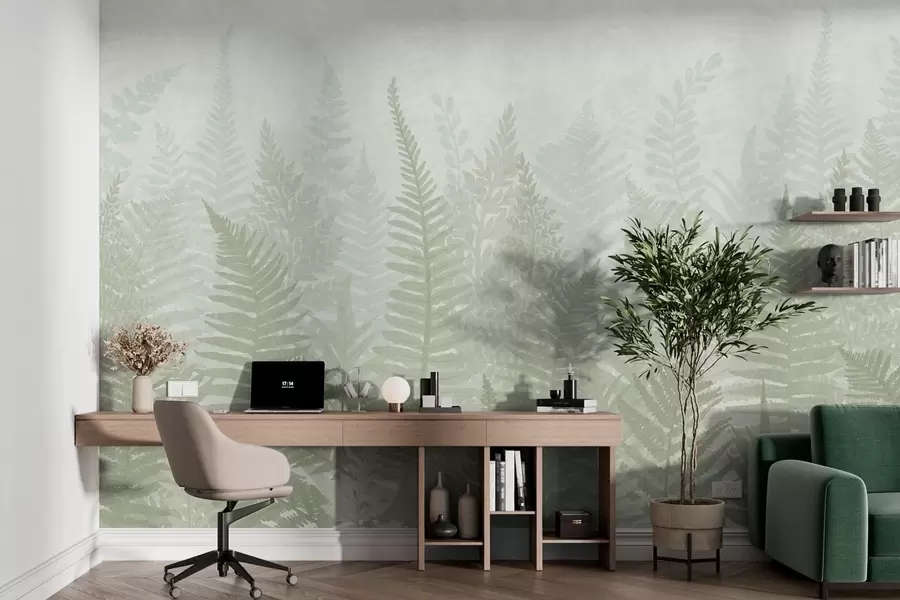 murales de pared Tendencia de las plantas de helecho w03402