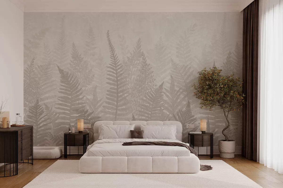 murales de pared Tendencia de las plantas de helecho w03402v1