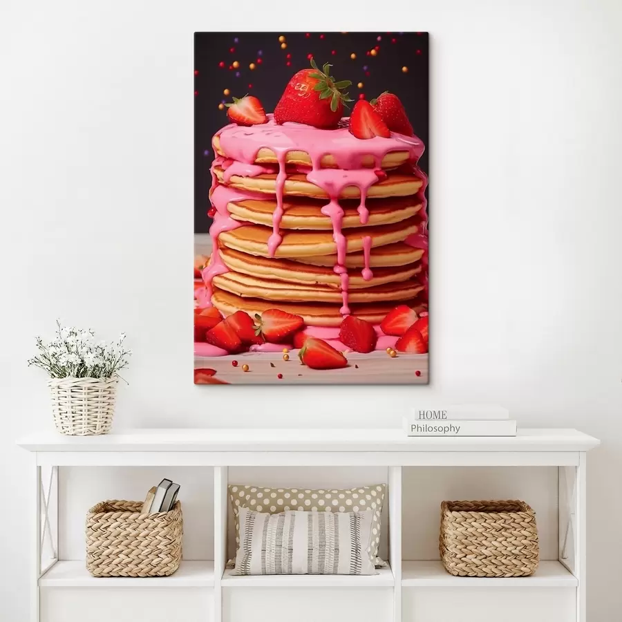 murales de pared Tortitas con fresas y glaseado rosa s43263