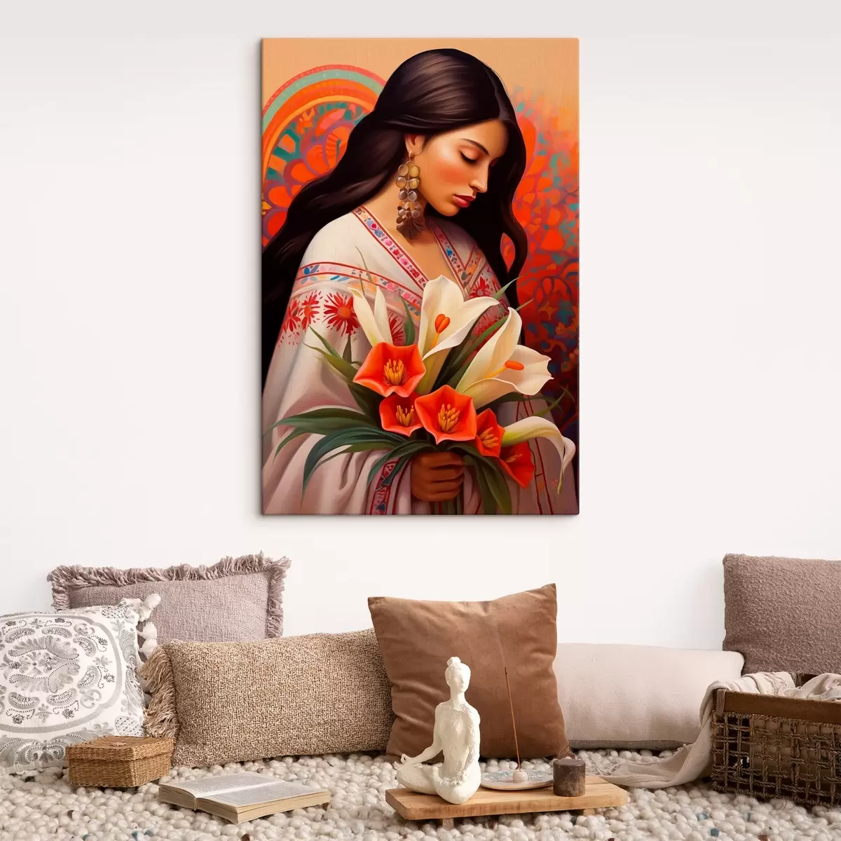 murales de pared Imagen tradicional con un ramo de lirios s43268