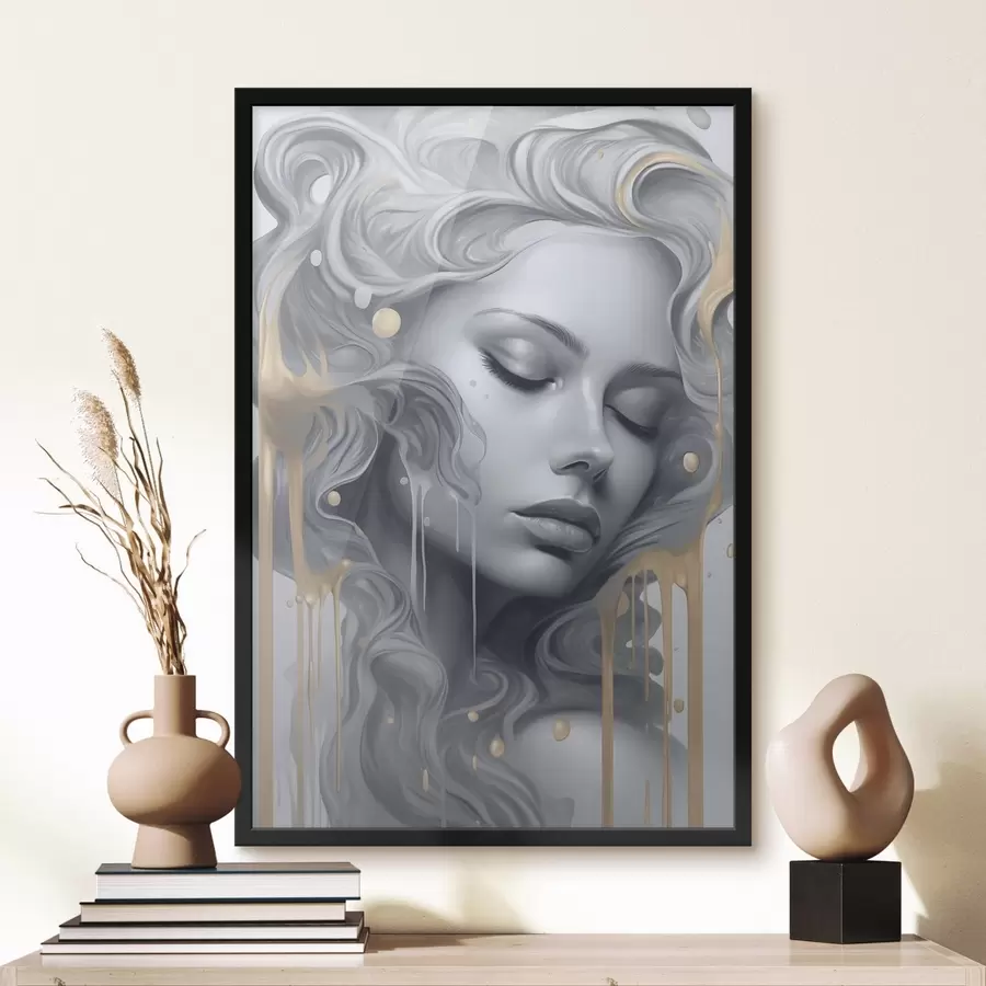 murales de pared Retrato de líneas suaves f43278